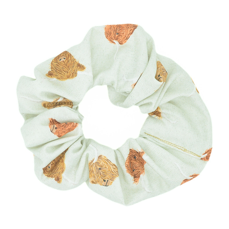 Cream Highland Cow Scrunchie