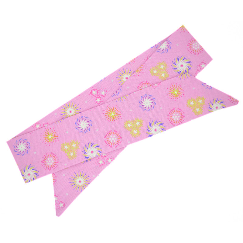 Pink Fireworks Glow in the Dark Self Tie Headband
