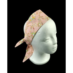 Vintage Pink Floral Self Tie Headband