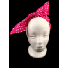 Pink Polka Dots Self Tie Headband