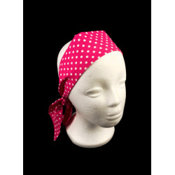 Cerise Polka Dots Self Tie Headband
