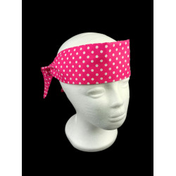Pink Polka Dots Self Tie Headband