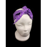 Purple Polka Dots Self Tie Headband