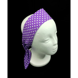 Purple Polka Dots Self Tie Headband