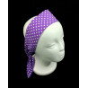Purple Polka Dots Self Tie Headband