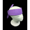 Purple Polka Dots Self Tie Headband