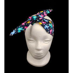 Navy Rubber Ducks Self Tie Headband