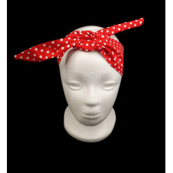Red Polka Dots Self Tie Headband