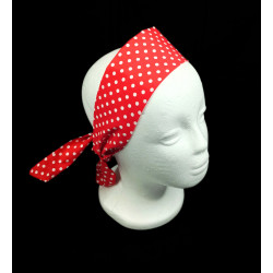 Red Polka Dots Self Tie Headband