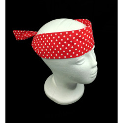 Red Polka Dots Self Tie Headband