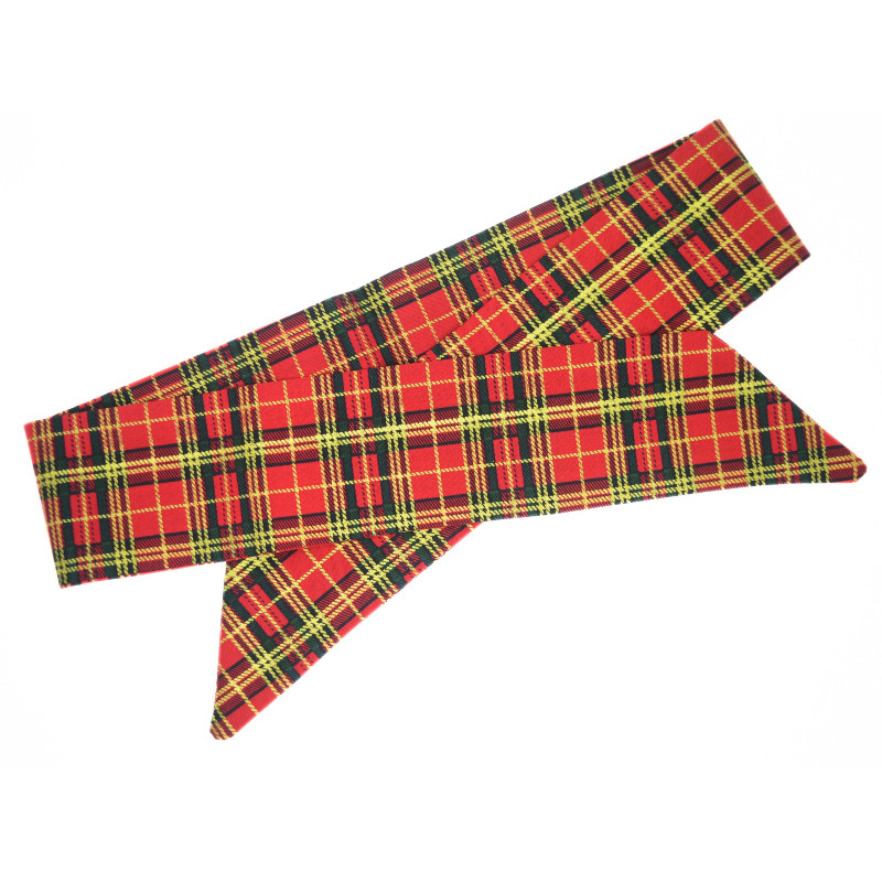 Christmas Red Tartan Self Tie Headband
