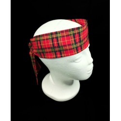Christmas Red Tartan Self Tie Headband