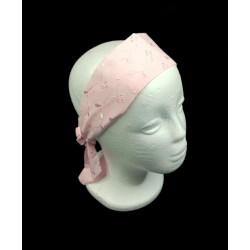 Pink Broderie Anglaise Self Tie Headband