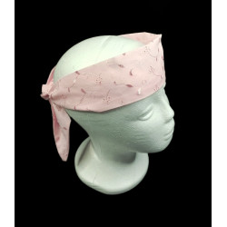 Pink Broderie Anglaise Self Tie Headband