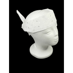 White Broderie Anglaise Self Tie Headband