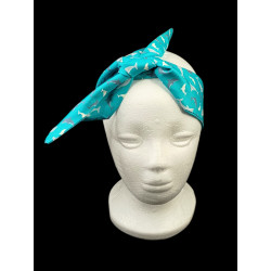 Teal Dolphin Glow in the Dark Self Tie Headband