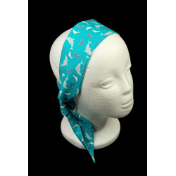 Teal Dolphin Glow in the Dark Self Tie Headband