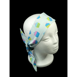 Blue Cupcakes Self Tie Headband