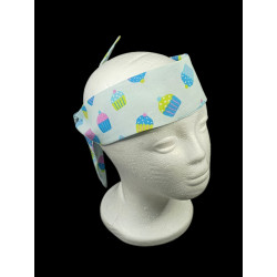 Blue Cupcakes Self Tie Headband