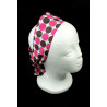 Magenta & Black Spot Self Tie Headband