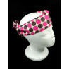 Magenta & Black Spot Self Tie Headband
