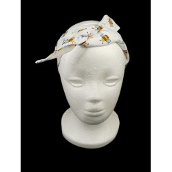 White Bee Self Tie Headband