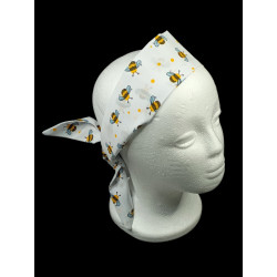 White Bee Self Tie Headband