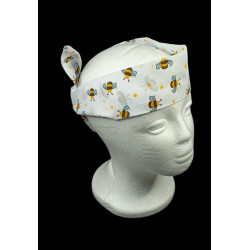 White Bee Self Tie Headband