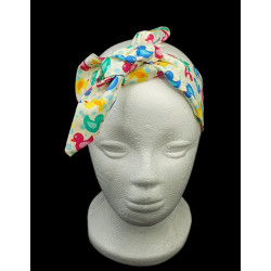 Cream Rubber Ducks Self Tie Headband