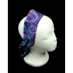 Purple Batik Self Tie Headband