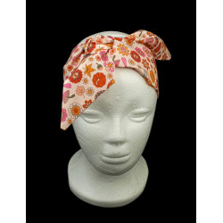 Retro Mushroom Hippy Self Tie Headband