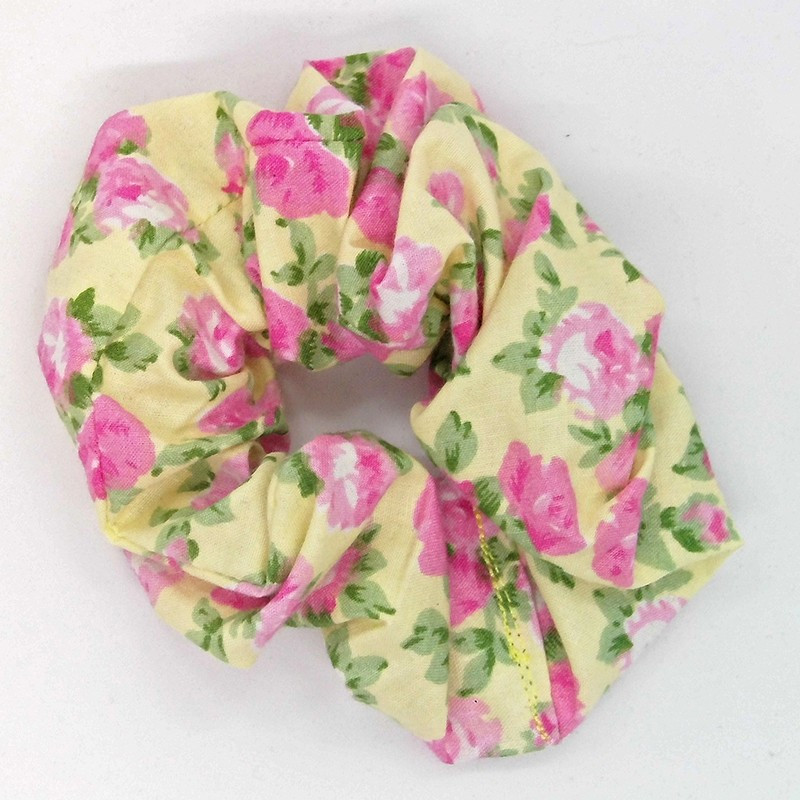 Yellow Floral Scrunchie