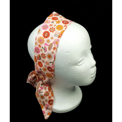 Retro Mushroom Hippy Self Tie Headband