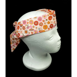 Retro Mushroom Hippy Self Tie Headband