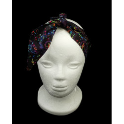 Black Rainbow Music Self Tie Headband