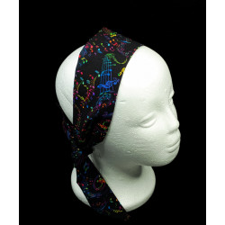 Black Rainbow Music Self Tie Headband
