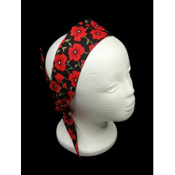 Black Poppy Self Tie Headband