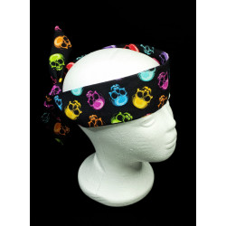 Rainbow Skulls Self Tie Headband