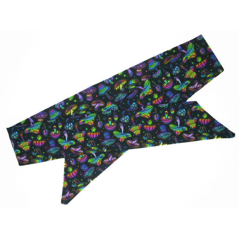Rainbow Mushrooms Self Tie Headband