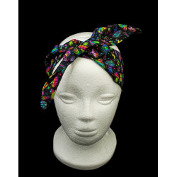Rainbow Mushrooms Self Tie Headband