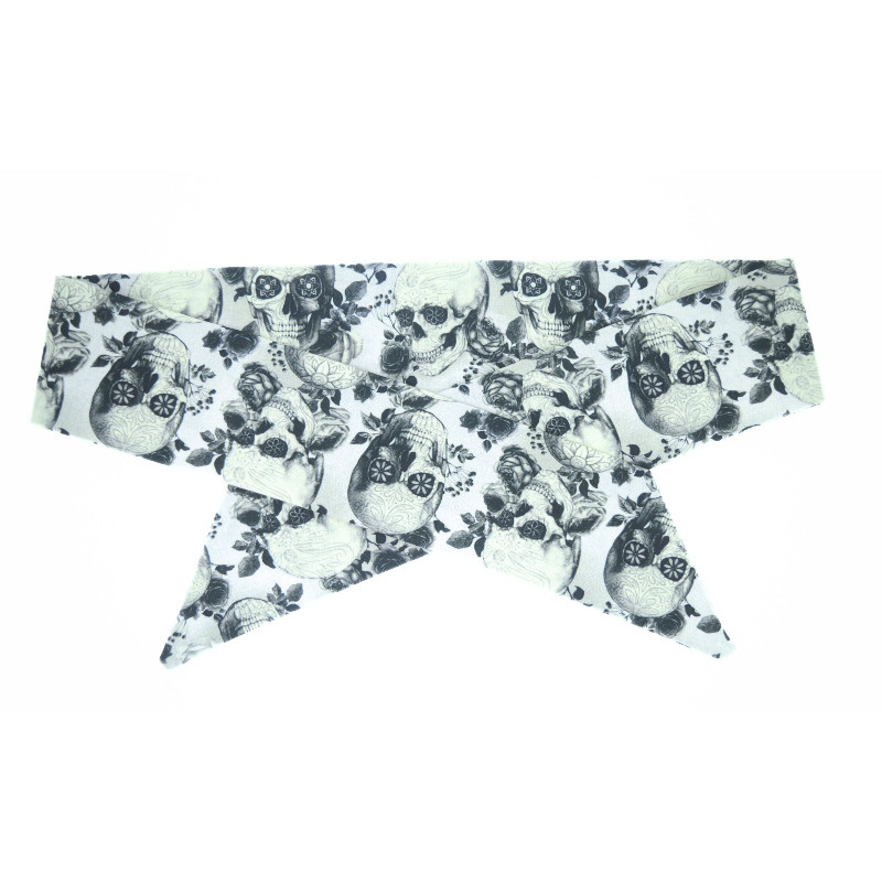 Floral Skulls Self Tie Headband