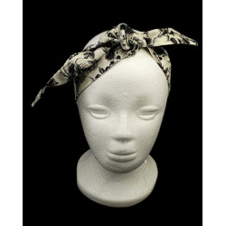 Floral Skulls Self Tie Headband