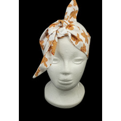 White Gingerbread Christmas Self Tie Headband