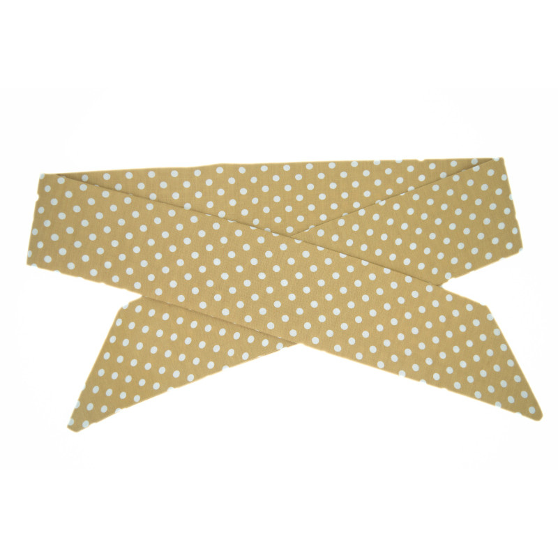 Tan Polka Dots Self Tie Headband