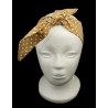 Tan Polka Dots Self Tie Headband