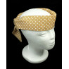 Tan Polka Dots Self Tie Headband