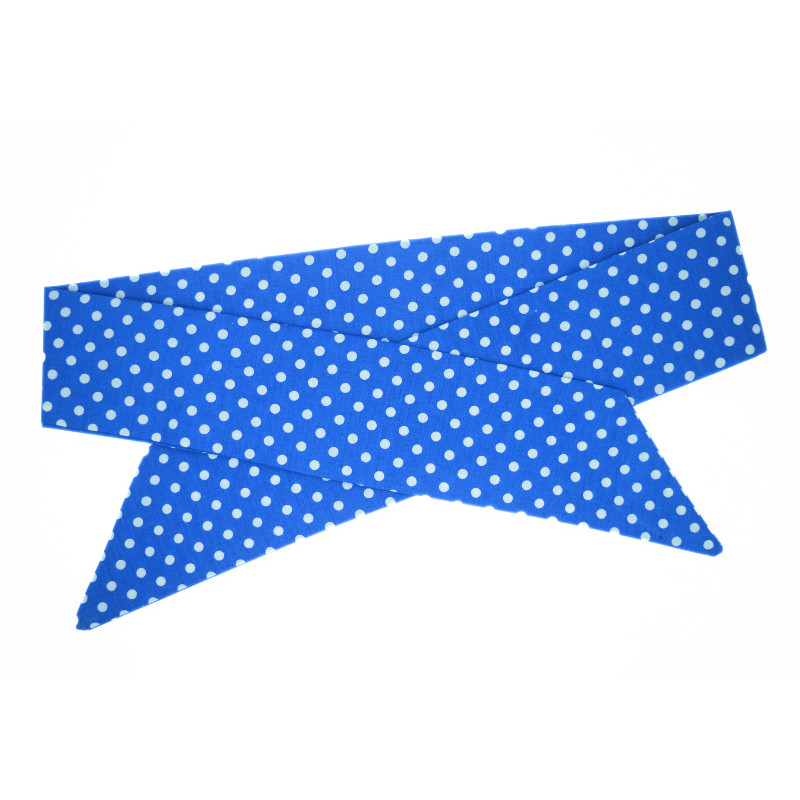 Royal Blue Polka Dots Self Tie Headbands
