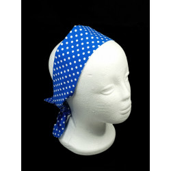 Royal Blue Polka Dots Self Tie Headbands