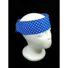 Royal Blue Polka Dots Self Tie Headbands