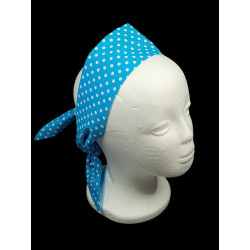 Turquoise Polka Dots Self Tie Headband